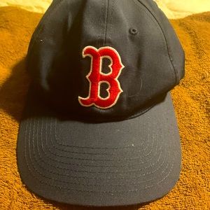 Navy blue, Boston Red baseball hat.